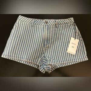 NWT RVCA Weekend Denim Shorts Striped Size 26